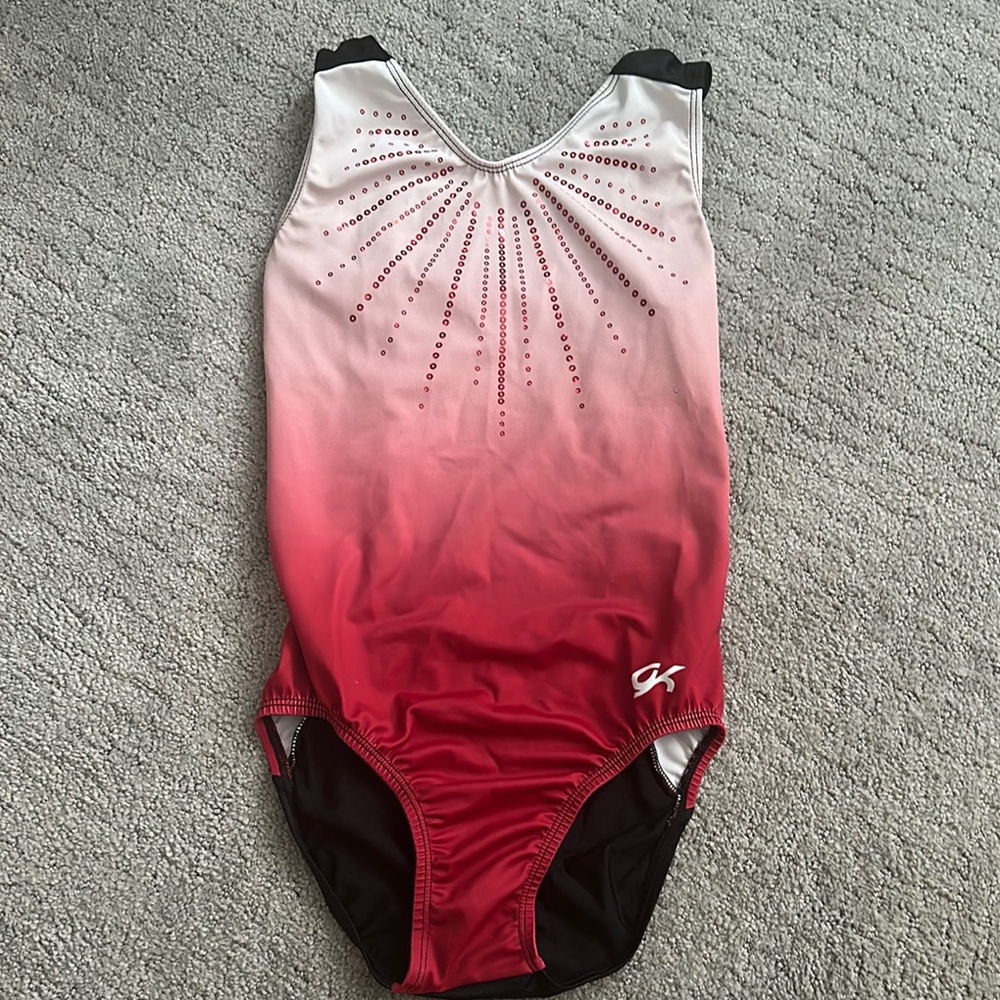 GK Red and White Gradient Leotard